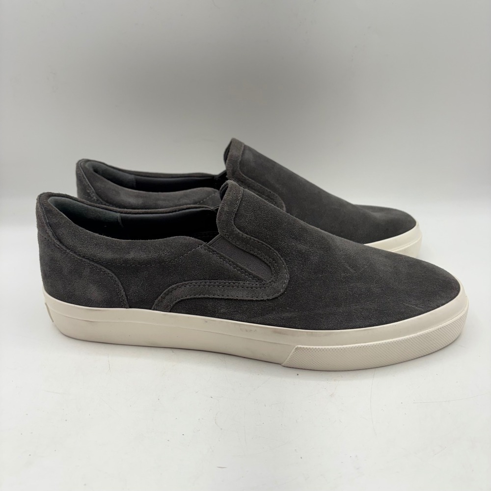 Vince Warren Charcoal Grey Suede Slip On Platform Sneakers Mens Shoes Size 8.5